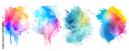 pack of colorful paint blotch texture png © starlineart