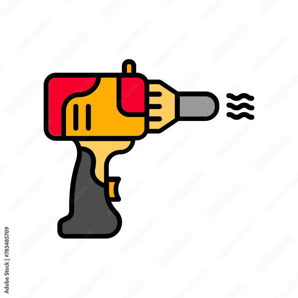 Heat Gun icon. fill color icon
