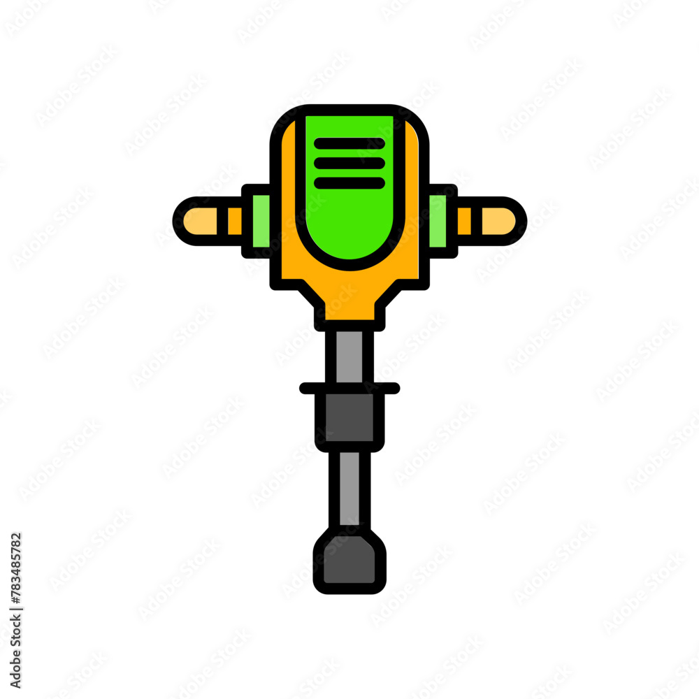 Fototapeta premium Jackhammer icon. fill color icon