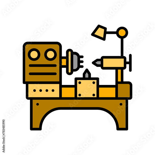 Lathe icon. fill color icon