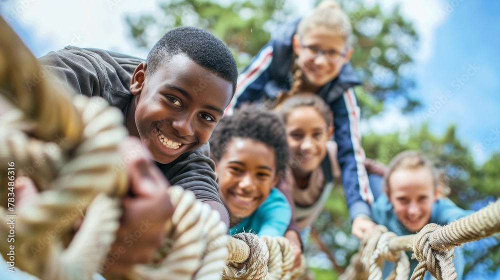 An image featuring a diverse group of individuals navigating an obstacle course representing the adaptability and determination necessary for success in rehabilitation with the help . An image featuring a diverse group of individuals navigating an obstacle course representing the adaptability and determination necessary for success in rehabilitation with the help .