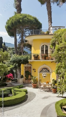 Wallpaper Mural tropical garden with trees in front of Villa Torontodigital.ca