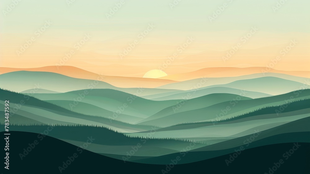 Obraz premium A minimalist representation of a landscapes