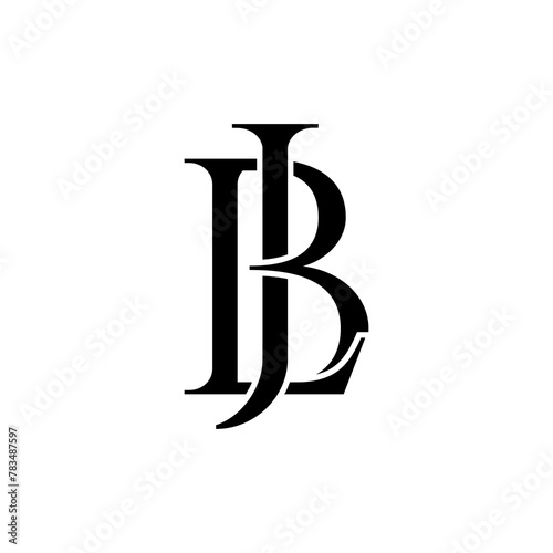 lbj initial letter monogram logo design
