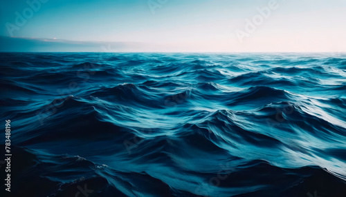A dynamic ocean waves texture, depicted in an artistic graphic style, set against a moody sky background, evoking a concept of nature's power. Generative AI © Who is Danny