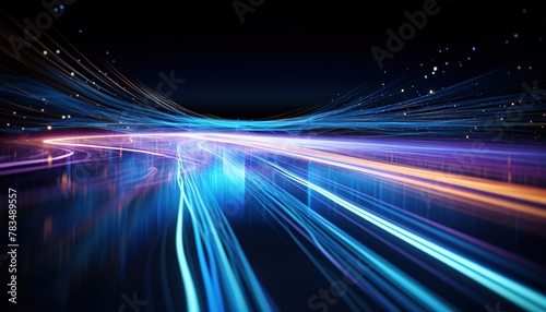 Futuristic technology abstract background with a glowing neon outline, tech background