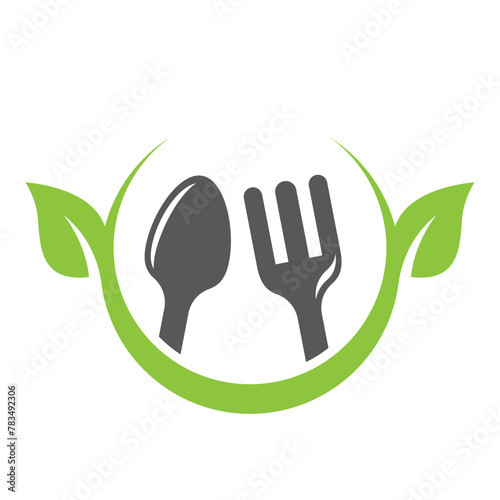 fresh and healthy vegetarian food logo design