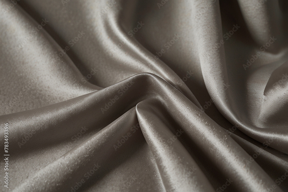 Fototapeta premium luxury cloth with drapery and wavy folds of ivory color creased smooth silk satin material texture.