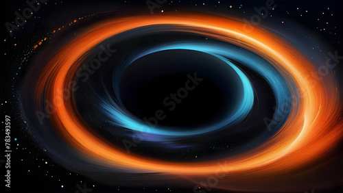 Glowing Orange Black Hole Background, Vibrant Black Hole Illustration, Dynamic Orange Celestial Artwork, Radiant Galactic Orange Design(Generative AI)