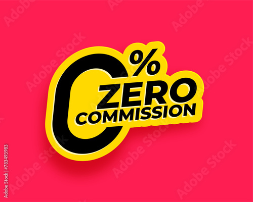 modern 0 percent commission offer tag background design