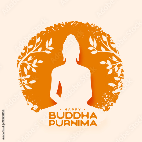 papercut style buddha purnima or vesak day wishes card