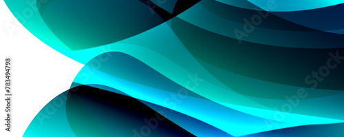 A close up of a liquid azure wave on a white background