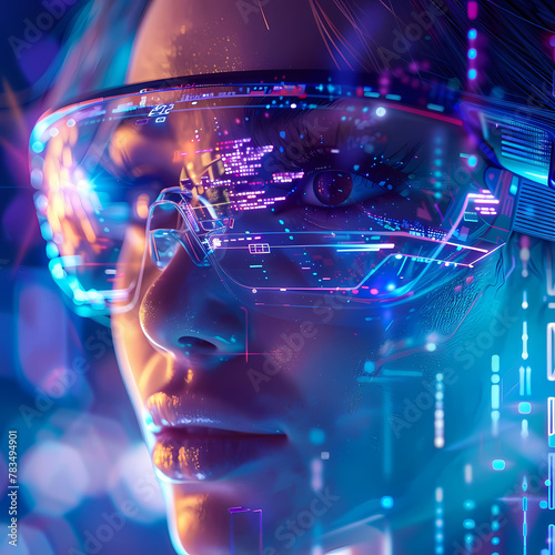 A closeup of the face and glasses of an engineer