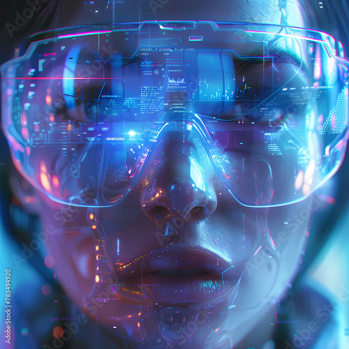A closeup of the face and glasses of an engineer