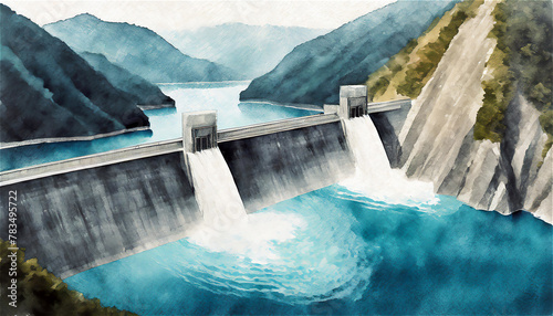 ダムの放水 photo