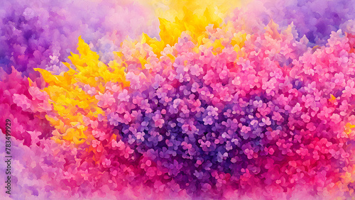 Bright pink, red and yellow abstract background, watercolor background
