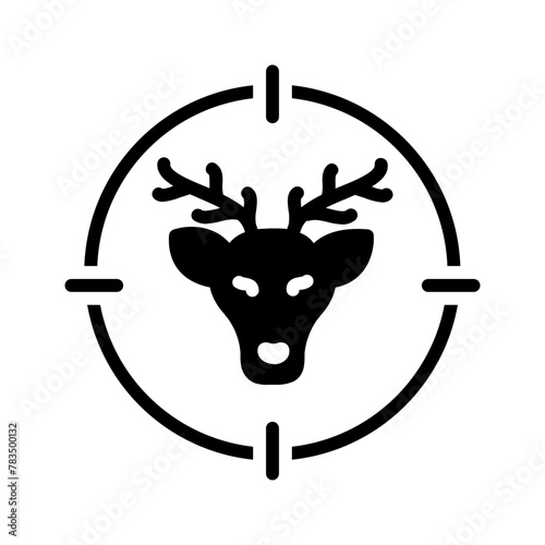 Vector solid black icon for Hunt