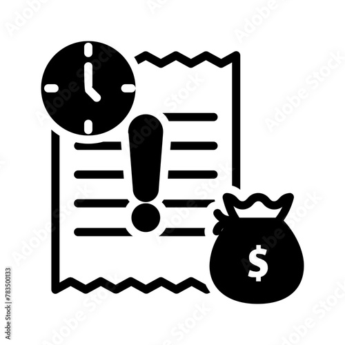 Vector solid black icon for Overdues