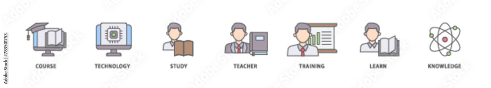 Online education icon packs for your design digital and printing of course, technology, study, teacher, training, learn and knowledge icon live stroke and easy to edit Online education icon packs for your design digital and printing of course, technology, study, teacher, training, learn and knowledge icon live stroke and easy to edit