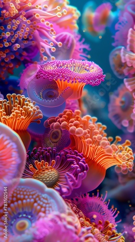 Capture the enchanting blend of underwater realms and abstract art from a unique aerial perspective Dive into the depths of imagination with vibrant colors and surreal compositions in a digital