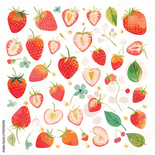 seamless pattern with strawberry