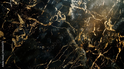 Opulent Black and Gold Marble Texture