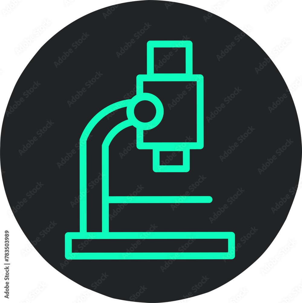 Microscope vector icon. Health safe certificate microscope label Microscope vector icon. Health safe certificate microscope label