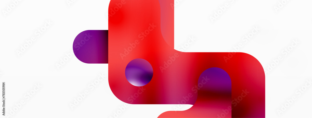 Red and purple ribbon, with a purple circle in middle on white background Red and purple ribbon, with a purple circle in middle on white background