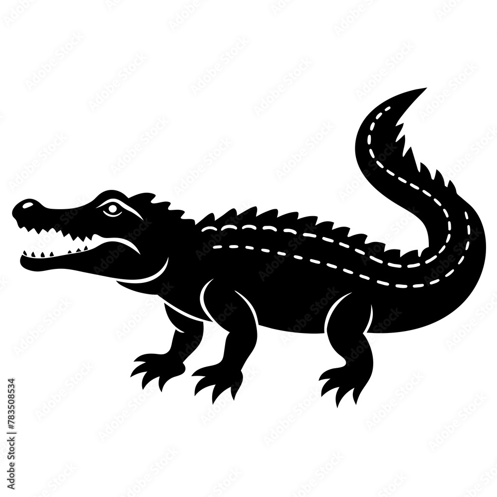 Fototapeta premium crocodile silhouette vector art illustration