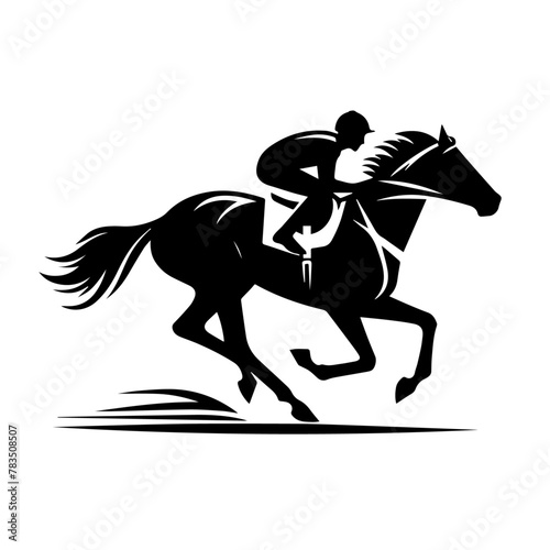minimalist male Horse racing, vector silhouette running horse and jockey. front view Silhouette vector black color silhouette, Black color silhouette (4)