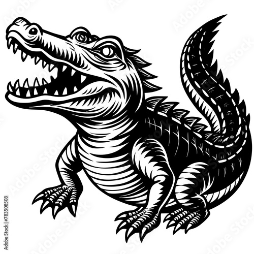  crocodile silhouette vector art illustration © Moriom