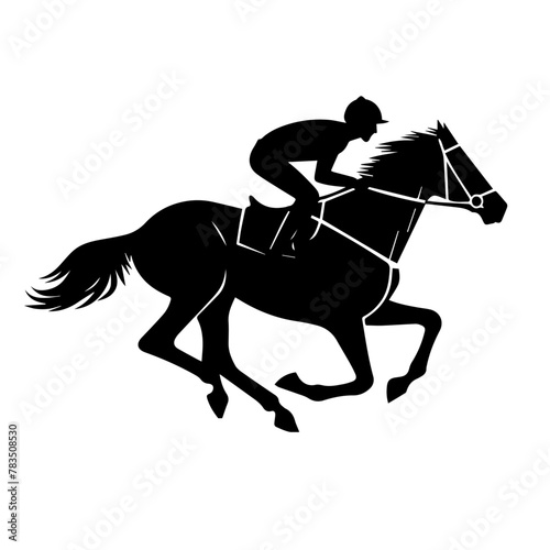 minimalist male Horse racing, vector silhouette running horse and jockey. front view Silhouette vector black color silhouette, Black color silhouette (5)
