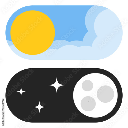 day and night switch button vector