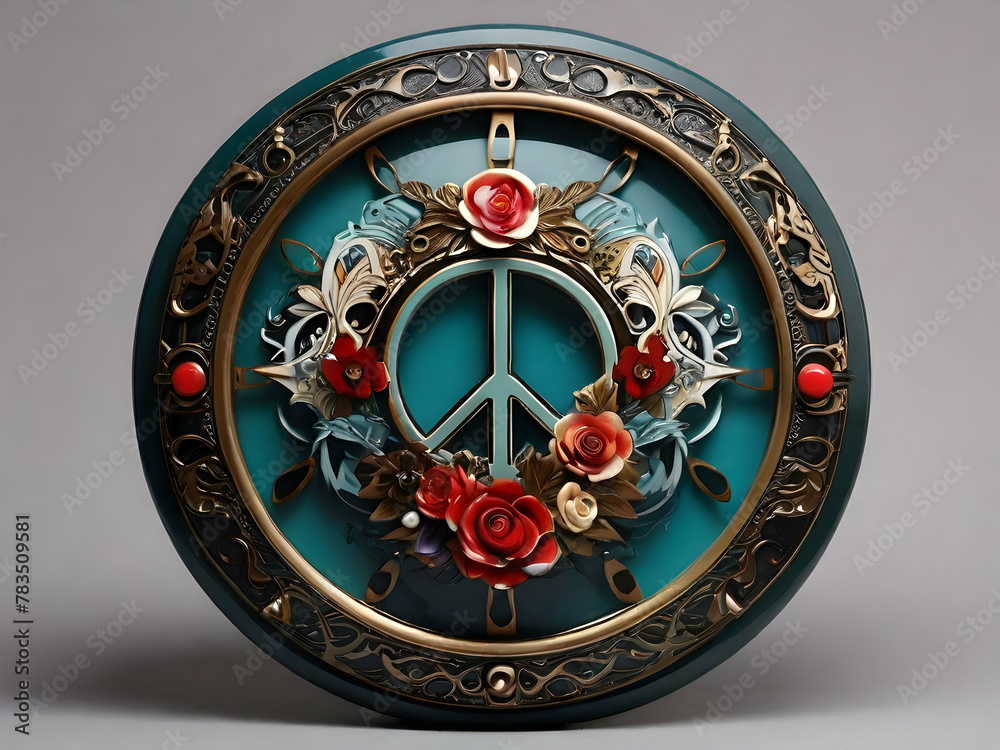 christmas decoration on the wall  antique, watch, old, zodiac, circle, Ai generated 