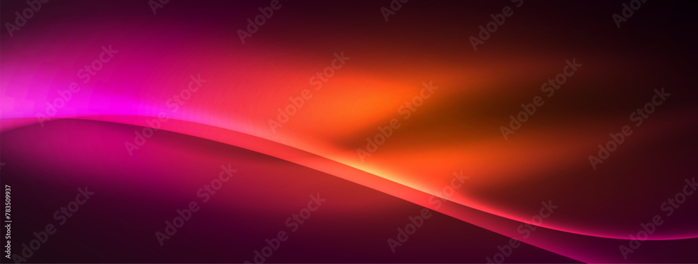 Obraz premium Automotive lighting with a purple and orange background featuring the letter S