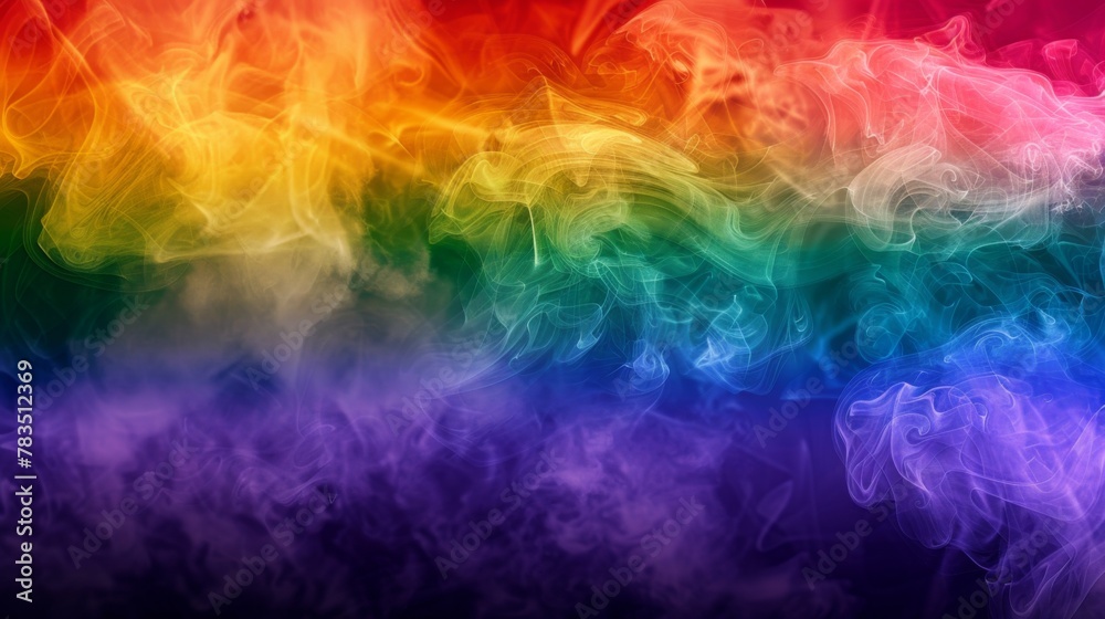 Colorful rainbow smoke, gay pride flag colors, LGBT community flag