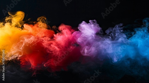 colored smoke isolated on black background © Plaifah