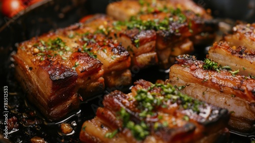 Crispy pork belly cooked with chili