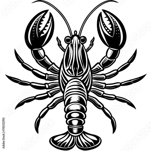  lobster silhouette vector art illustration