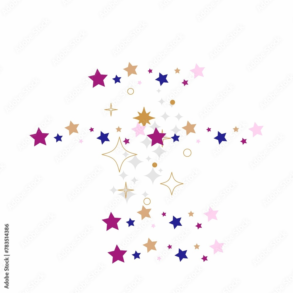 Most beautiful stars new design isolated white background. 