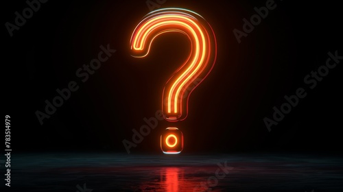 Neon Question Mark Casting Red Glow on Dark Surface