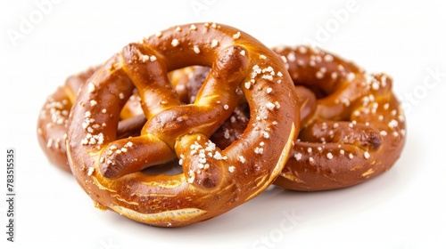 pretzel isolated on white background. salt and soft