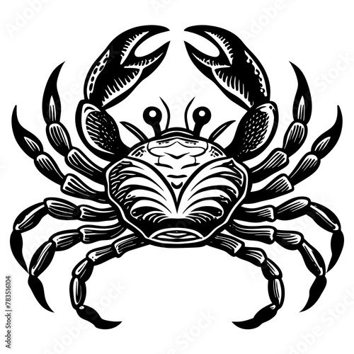 crab silhouette vector art illustration 
