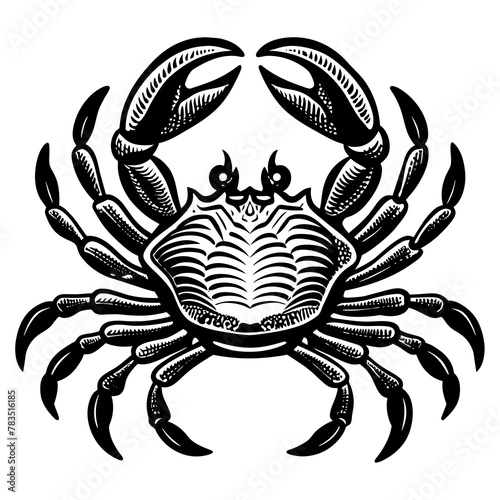 crab silhouette vector art illustration 