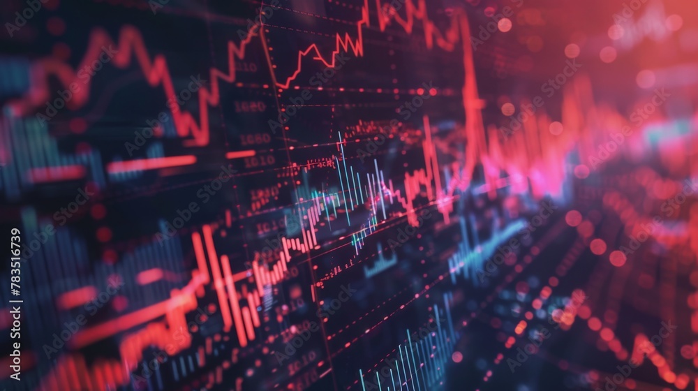 Stock graph and financial chart. Analyze stock market finance volume of ...