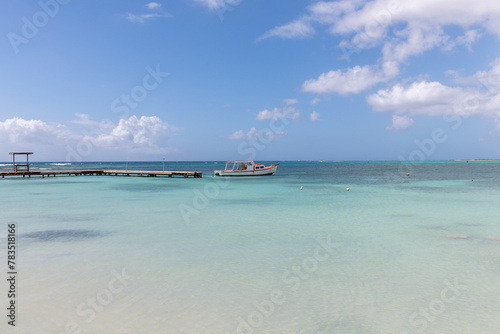 surfside beach lagoon and boat dock Aruba