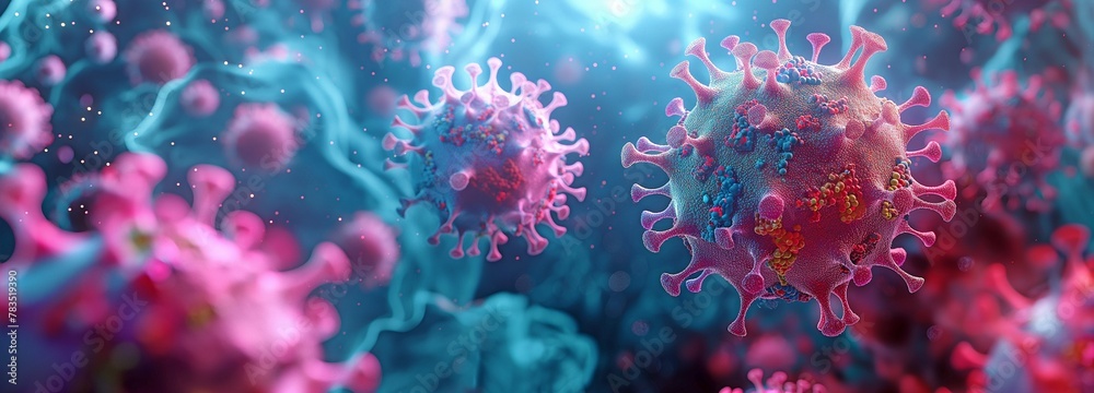 Obraz premium under a microscope, viruses