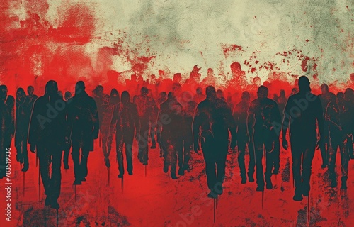 Walking zombie hordes