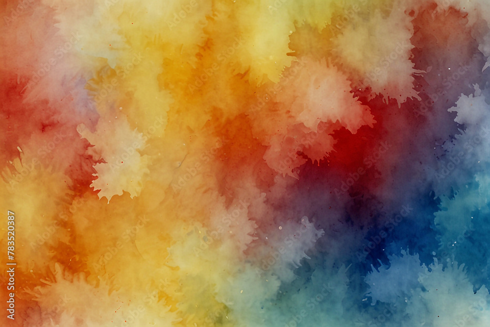 Beautiful Light Watercolor yellow and blue, red Background