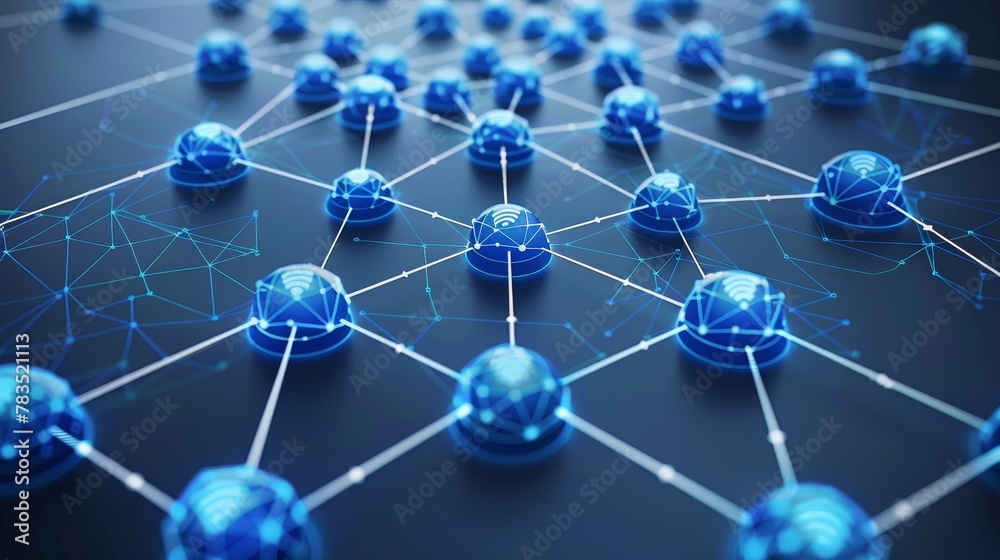Cloud Networking: A 3D vector illustration of a network of interconnected cloud servers Cloud Networking: A 3D vector illustration of a network of interconnected cloud servers